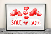 SET / 5 / SALE with Red balloons, an Invitation Template by Nadin_Lebedeva (Thumbnail 3 of 5)