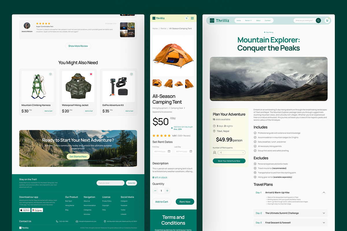 Hiking & Outdoor Activities Website, an UI Kit Template by peterdraw (Photo 5 of 7)