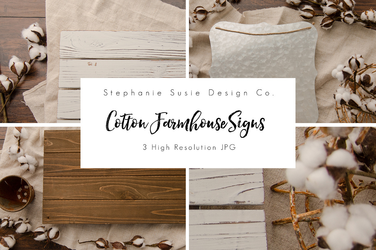 Cotton Farmhouse Signs Bundle, a Household Mockup by Susie Design Co (Photo 1 of 2)