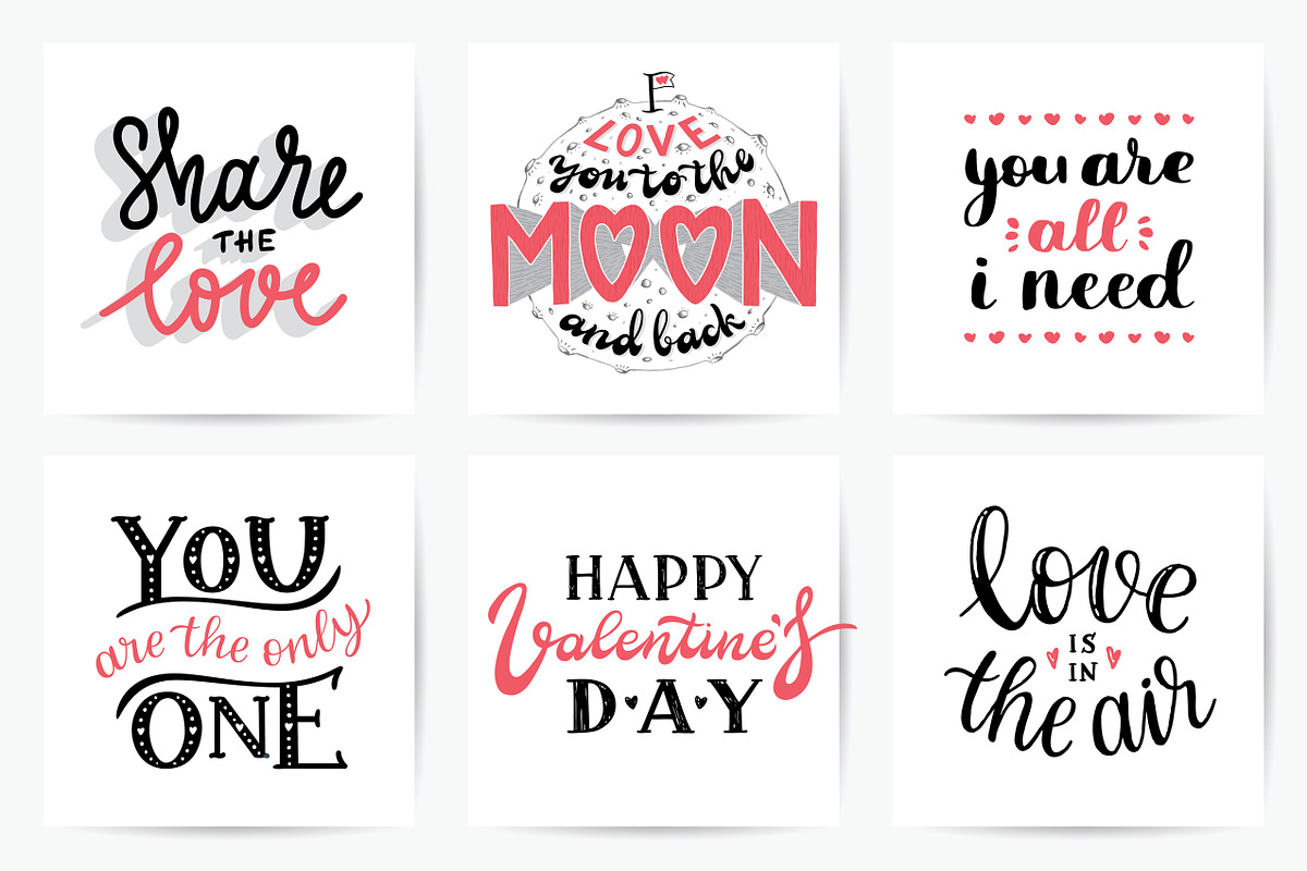 Letterings for Valentine's day, a Graphic by redcollegiya design (Photo 2 of 5)