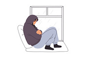 Depressed teenagers. Sad teens set, a Person Illustration by Good Studio (Thumbnail 5 of 6)