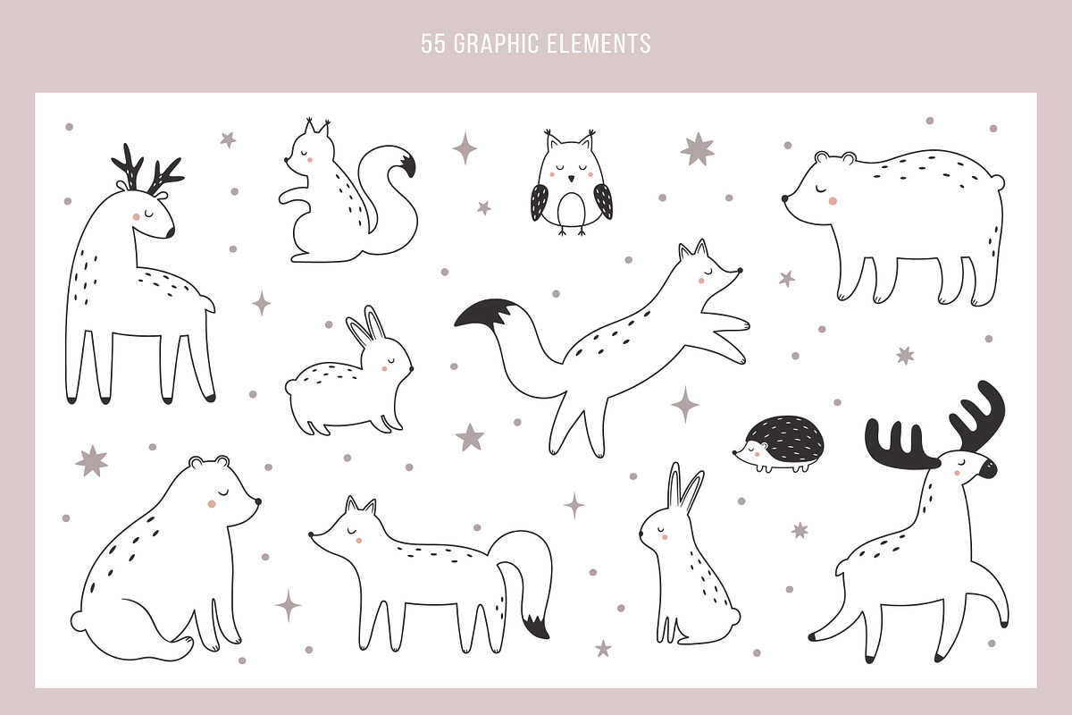 Forest friends. Vector collection, an Animal Illustration by Guvi-Design (Photo 3 of 9)