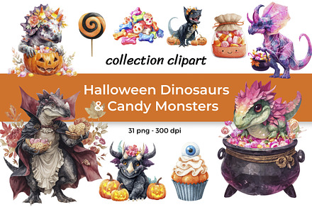 Halloween Dinosaurs & Candy Monsters