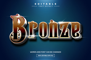 Bronze 3D Editable Text Effect