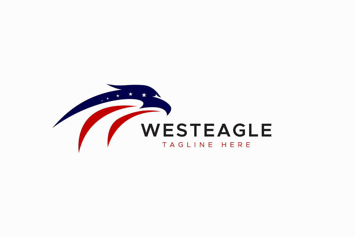 Eagle Head American Flag Color Logo, a Branding & Logo Template by Signatoro