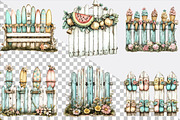 Summer Funny Fence Clipart, an Illustration by SVGArt (Thumbnail 5 of 9)