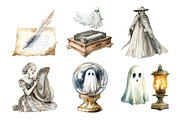 Antique Halloween Ghost Clipart, an Illustration by Daily.Designs (Thumbnail 4 of 5)