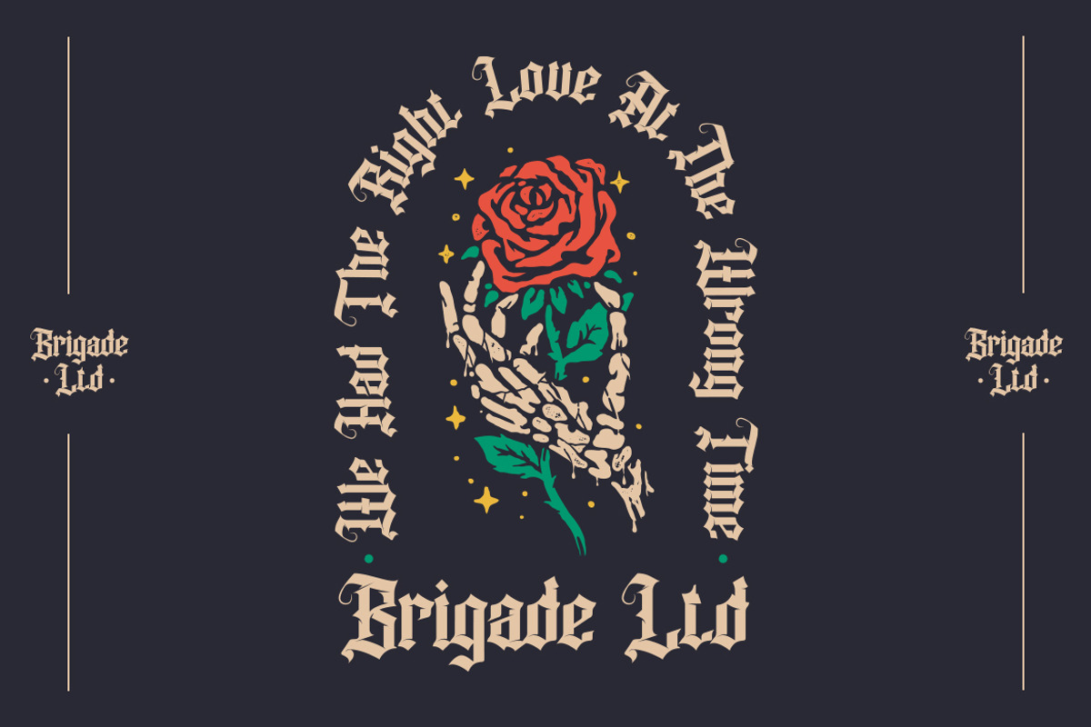 Dutch Brigade - Modern Blackletter, a Blackletter Font by Typefactoryco (Photo 5 of 9)