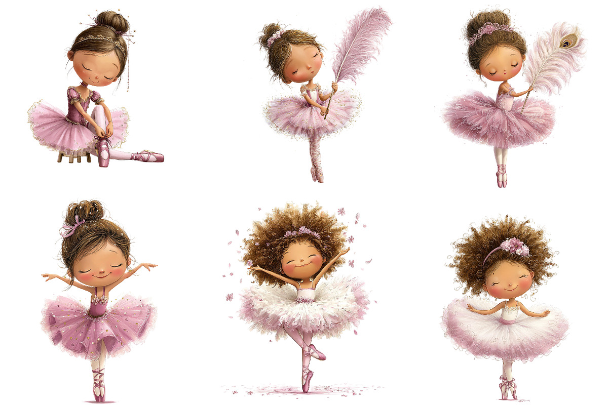 Little Ballerina Clipart, an Illustration by CreationArt (Photo 2 of 5)