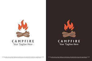 Camp Fire Wood Logo Design Icon, a Branding & Logo Template by Morvana Crew