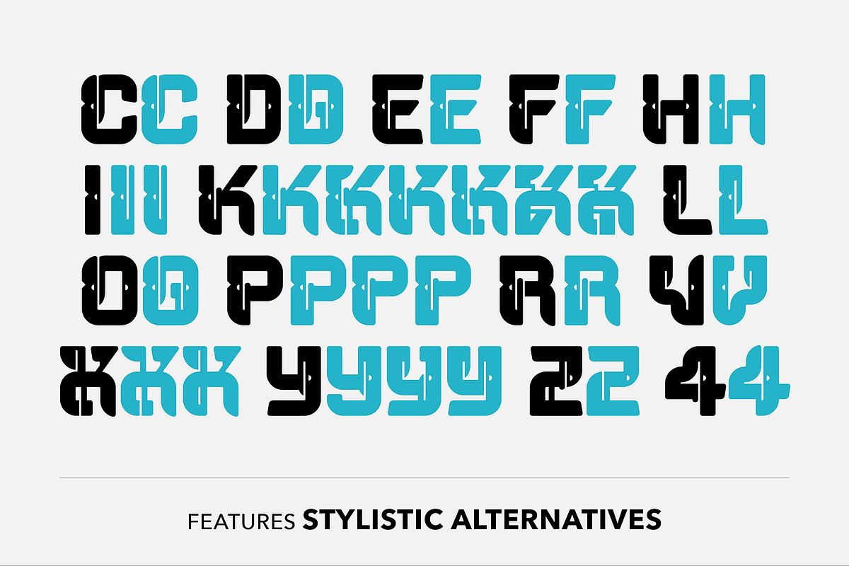 Axiom - Futuristic font, a Font by SelfBuild Type (Photo 5 of 5)
