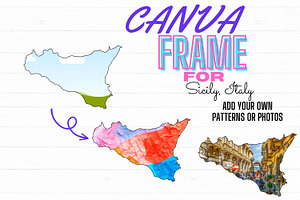 Sicily Italy Canva Frame Digital, a Design Template by DigitalDesignsLaura