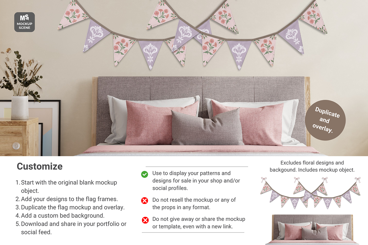 Fabric Bunting Canva Smart Mockup, a Household Mockup by Mockup Scene (Photo 9 of 10)