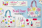 Nail branding set in pop-art style, a Poster Template by Holo Art (Thumbnail 1 of 6)