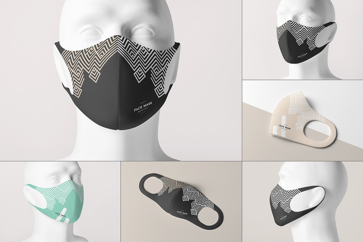 Face Mask Mock-up 3, a Mask Mockup by Yogurt86 (Photo 1 of 12)