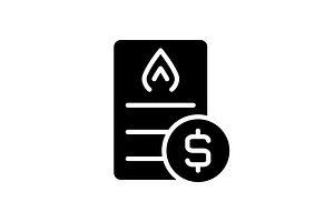 Gas bill black glyph icon, an Icon by IMG Visuals
