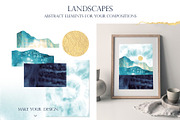 Ocean Watercolor & Gold Collection, a Decorative Illustration by InstaDesignPro (Thumbnail 3 of 13)
