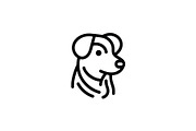 Dog profile outline branding mark, a Branding & Logo Template by Vectorium Studio (Thumbnail 2 of 2)