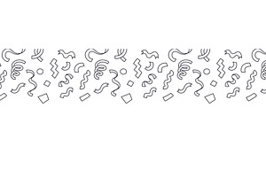 Doodle confetti border outline, an Illustration by winwin.art