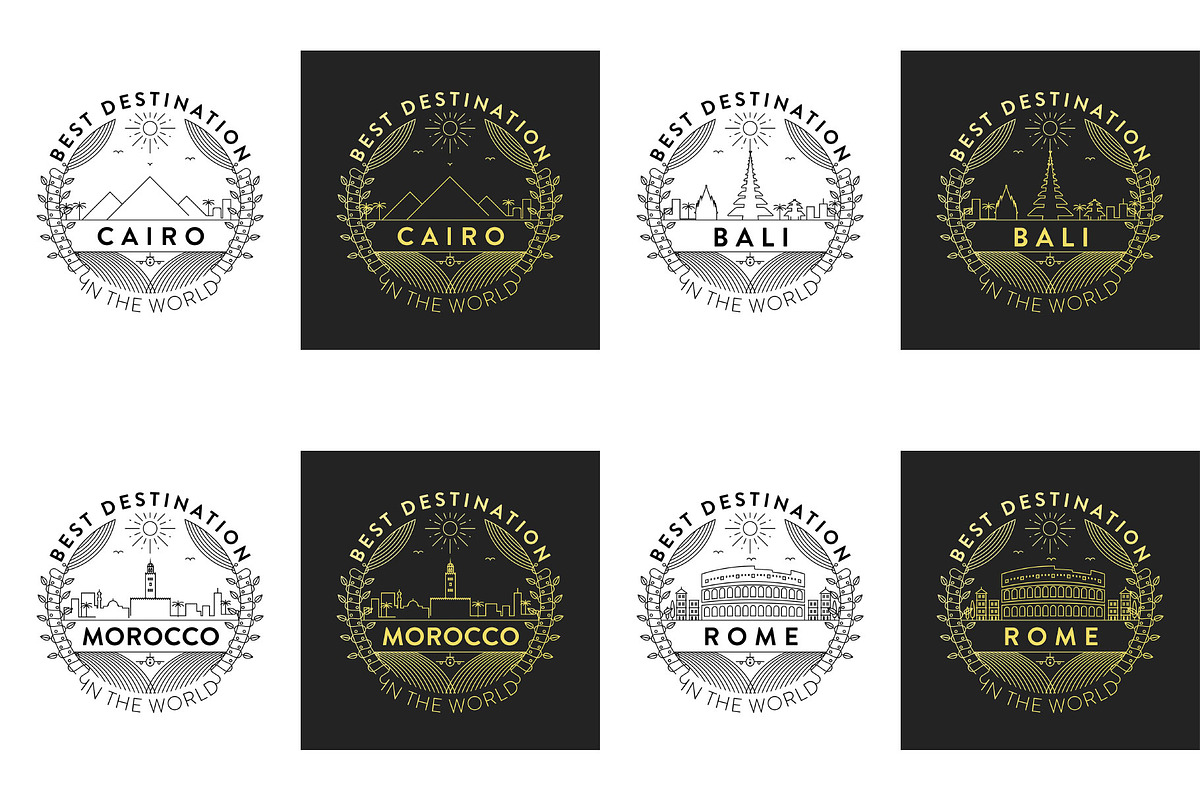 44 Linear City Badges, an Outline Icon by Kursat Unsal (Photo 10 of 25)