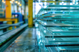 Stack of manufactured products of glasses in modern plant, an Industrial Photo by AlyaAnd