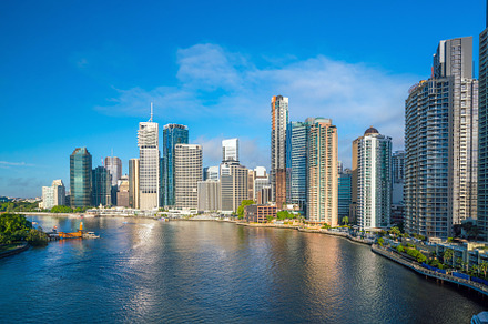 Brisbane city skyline and brisbane r stock photo containing brisbane and, an Architecture Photo by f11photo