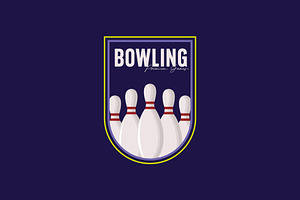 bowling club logo icon flat design, a Branding & Logo Template by Pyruos ID