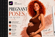 Pregnant Body Poses stamp Procreate, a Brush Add-On by sundrameda (Thumbnail 1 of 10)