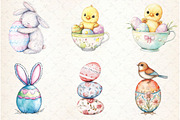 Whimsical Spring Easter Clipart, an Illustration by Watercolor design (Thumbnail 2 of 4)