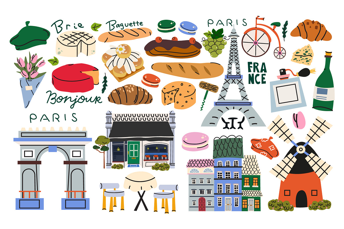 France Travel Vector Clipart, a Decorative Illustration by Luamor (Photo 3 of 5)