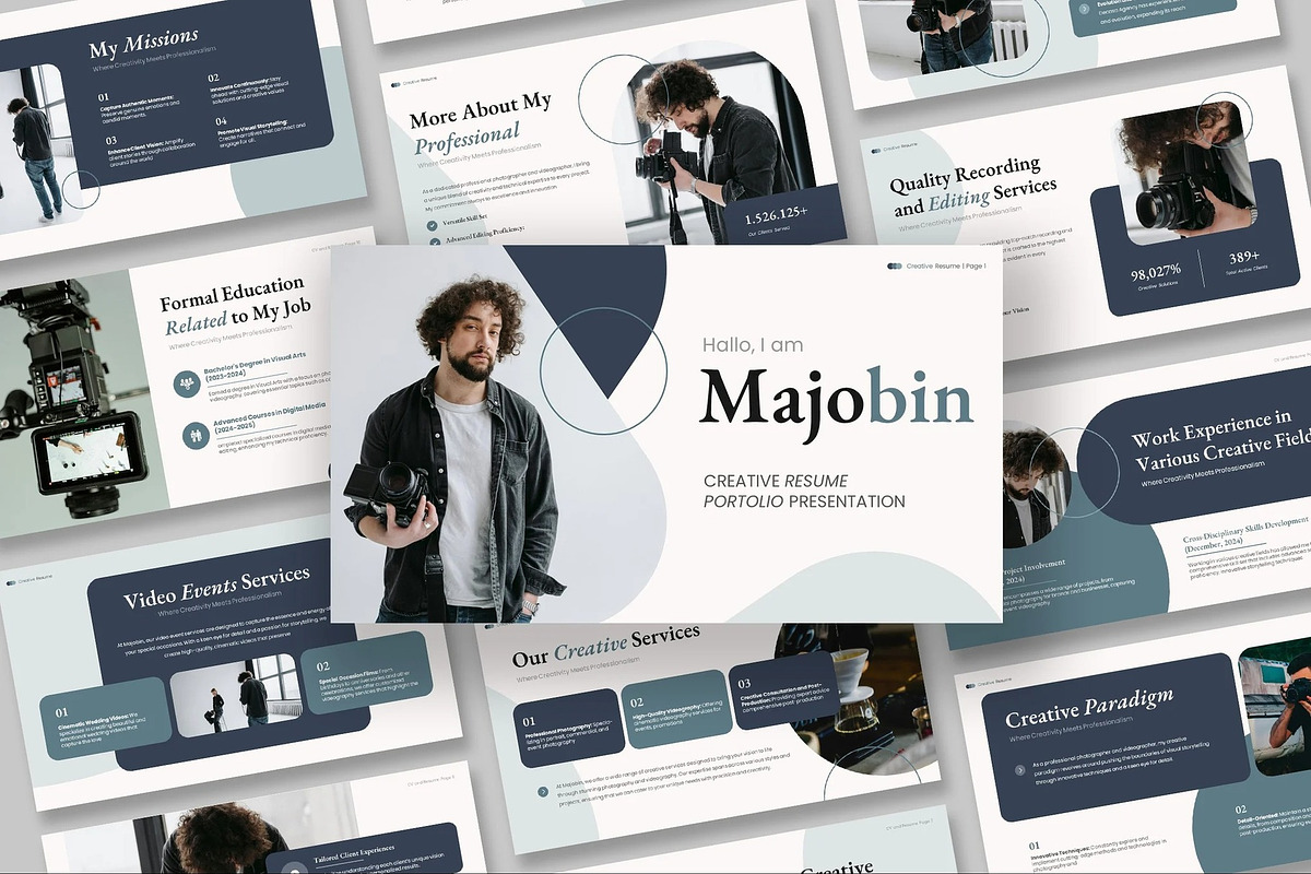 Creative CV Resume Keynote Templates, a Presentation Template by Fit-tee (Photo 1 of 10)
