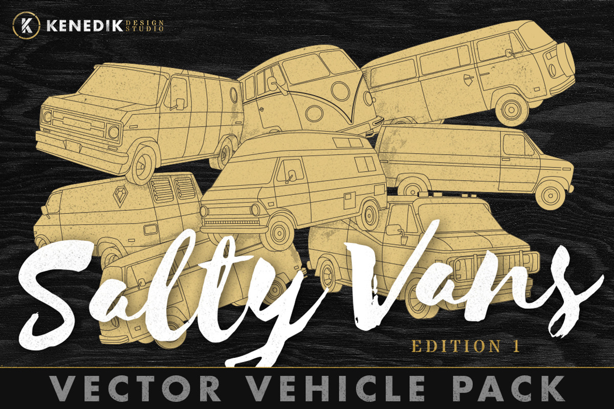 Salty Vans - Vector Vehicle pack 1, an Illustration by KENEDIK DESIGN STUDIO (Photo 1 of 3)