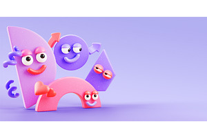 Back to school 3D background with, a Characters & Person 3D Model by Marozhkastudio