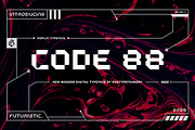 Code 88 futuristic font, a Symbol Font by Rvq Type Foundry (Thumbnail 1 of 5)