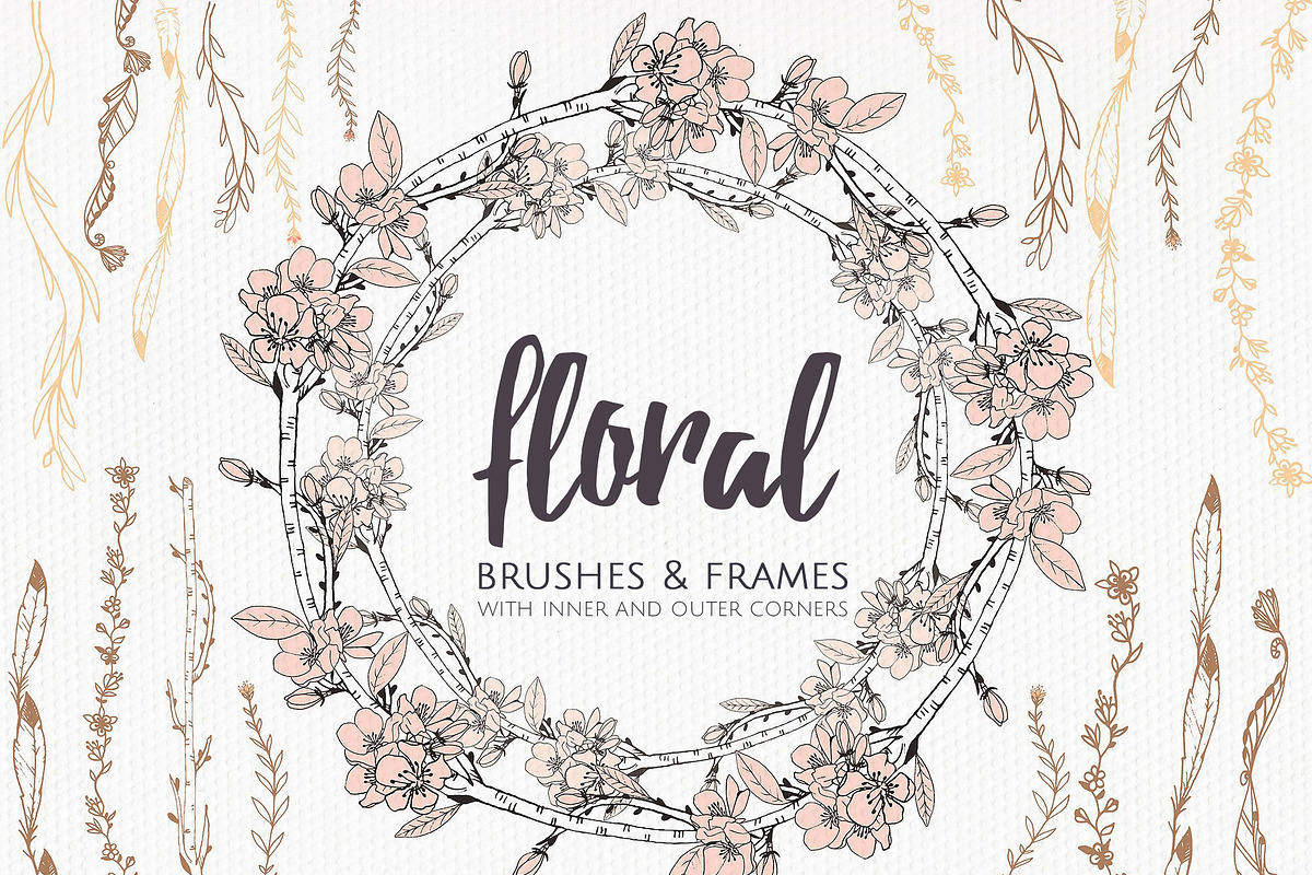 Patterned vector brushes Sprigs, a Brush Add-On by Elena Terzi (Photo 1 of 5)