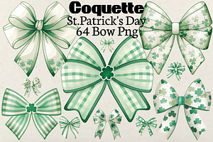 Coquette St.Patrick's Day Bow Png Bu, an Object Graphic by DollarSmart