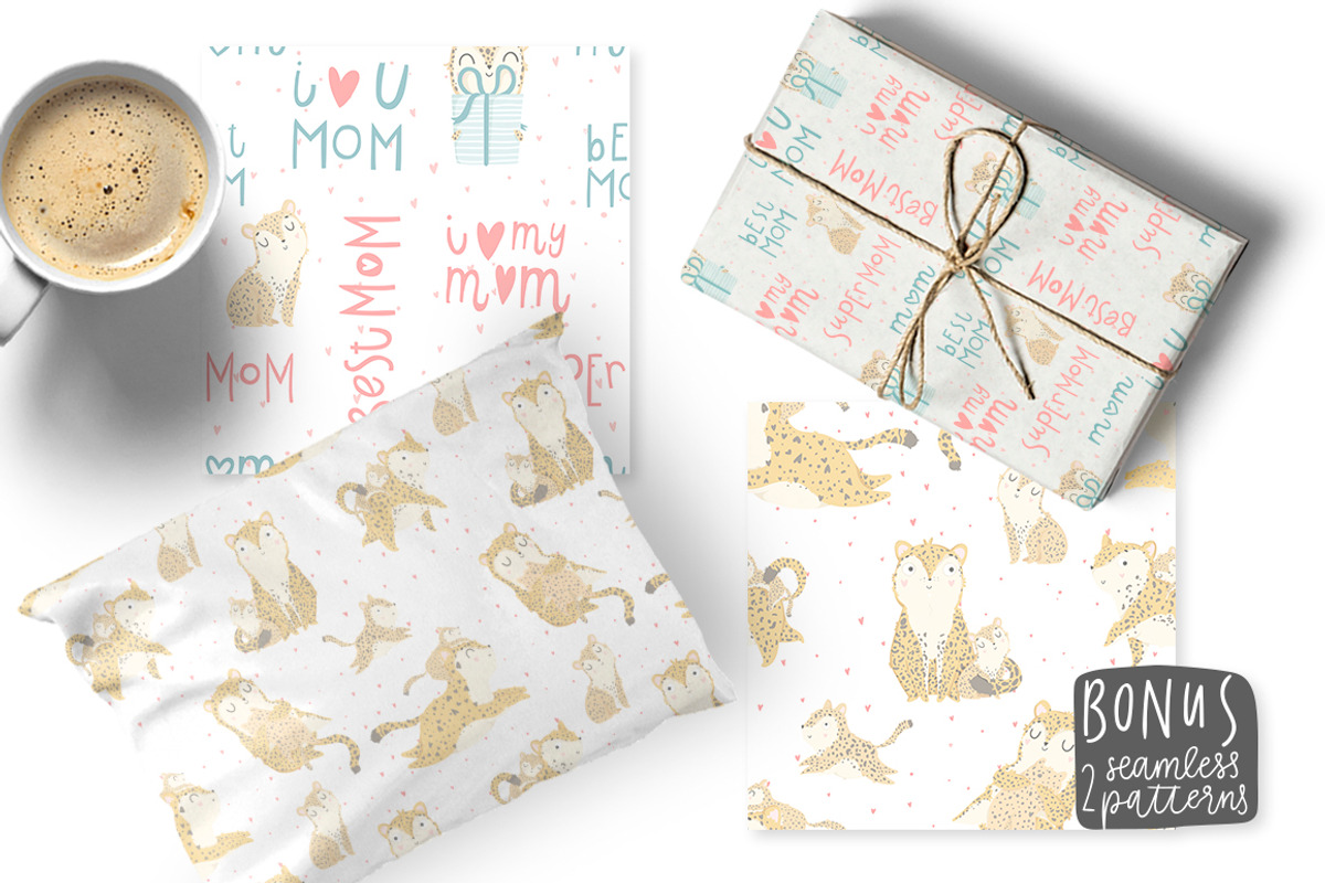 Mother's Day - leopard set, an Animal Illustration by Artnis (Photo 3 of 6)