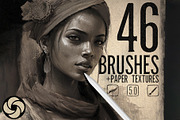 46 Portrait Brushes For Procreate, a Brush Add-On by BrushArchive (Thumbnail 1 of 10)