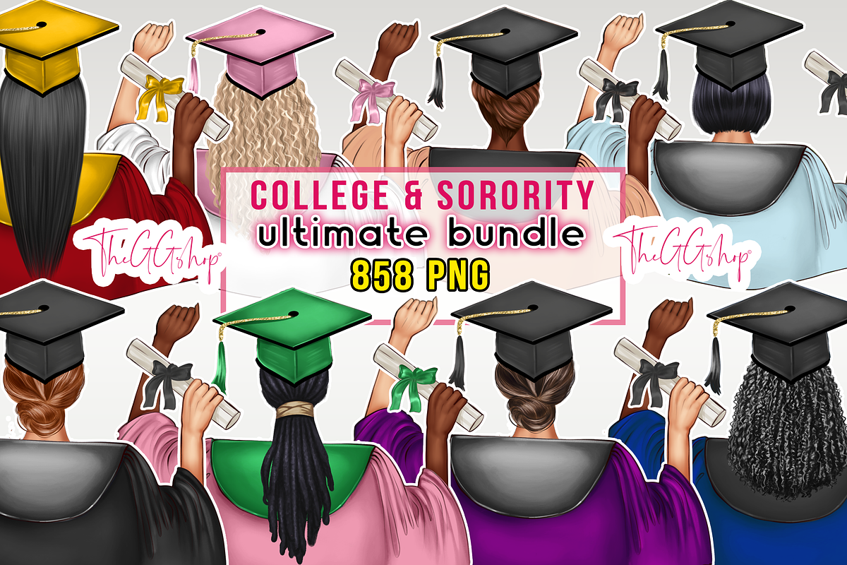 Graduation & Sorority Mega Bundle, an Education Illustration by The GG Shop (Photo 1 of 8)