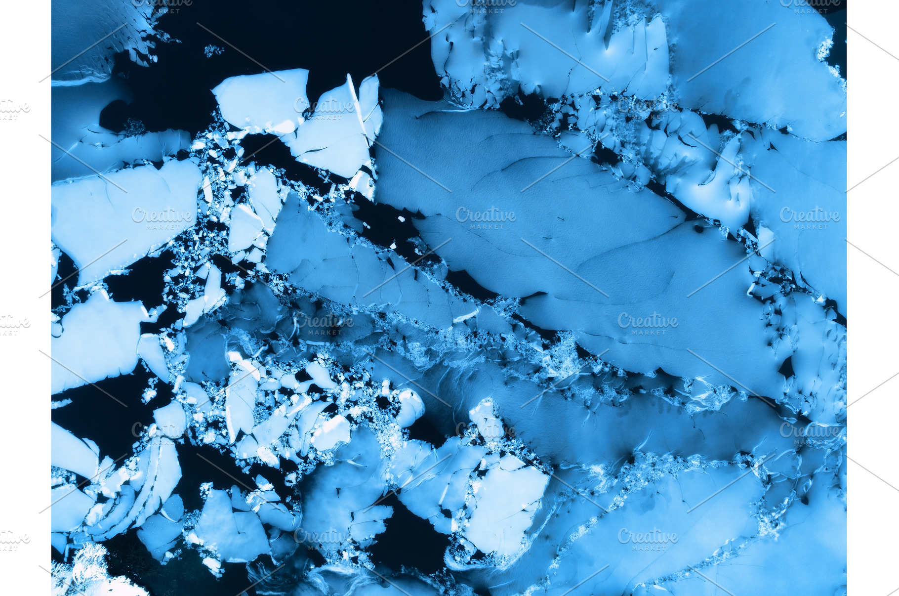 Aerial drone view of cracked ice, a Nature Photo by den-belitsky