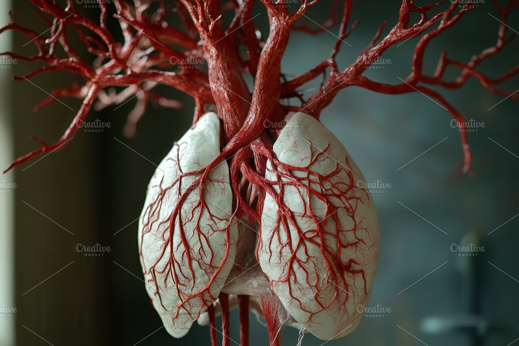 Detailed 3D model of human lungs, a Photo by Pavel_design