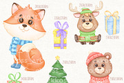 Christmas Winter Animals Clipart, an Animal Illustration by ekossa_art (Thumbnail 3 of 7)