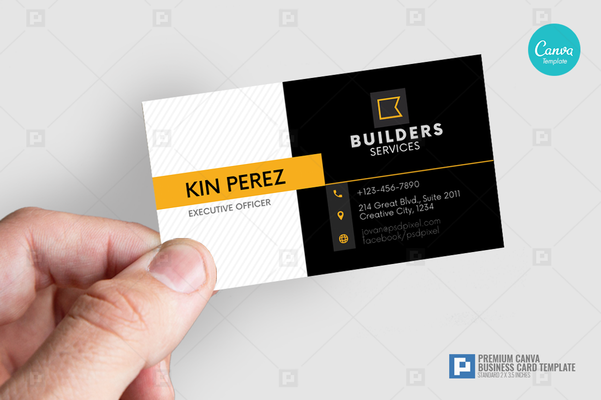Construction Canva Business Card 14, a Business Card Template by PSDPixel (Photo 4 of 4)