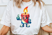 Watercolor Funny Candle Clipart, an Illustration by CraftArtStudio (Thumbnail 4 of 6)