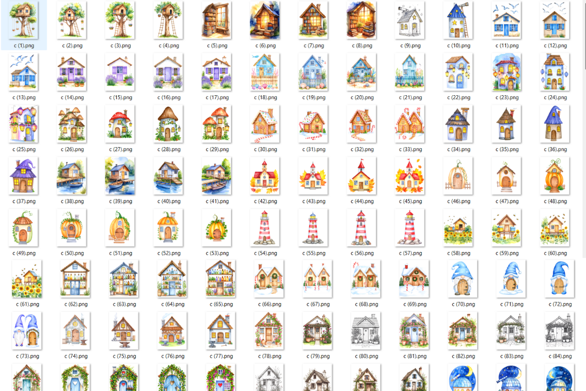 Whimsical Cottage Clipart Bundle PNG, an Object Illustration by Daffodil Dream Studio (Photo 6 of 6)