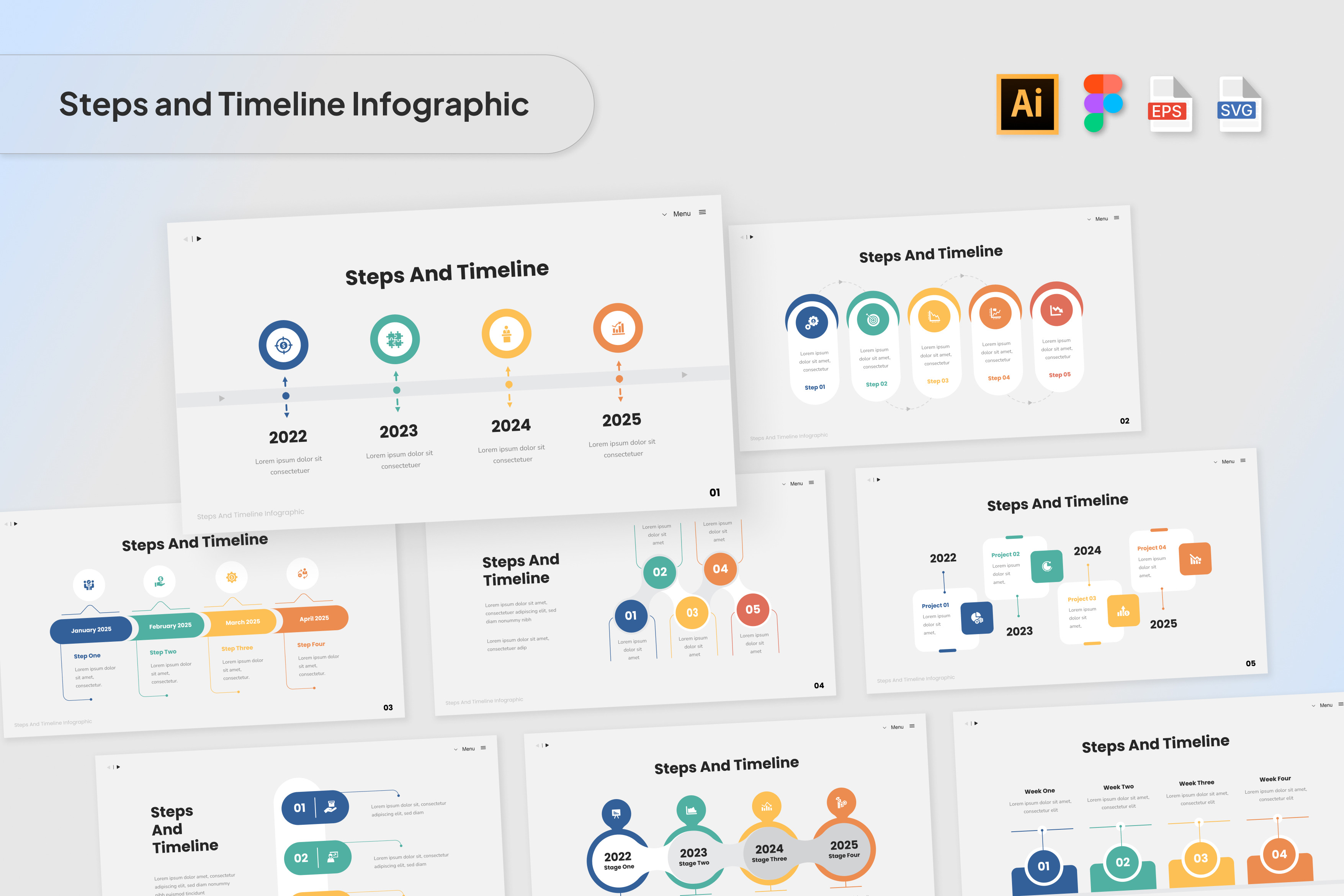 Steps and Timeline Infographic, an Object Graphic by Antstheme