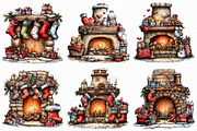 Christmas Fireplace Clipart, an Illustration by Libby Wishes (Thumbnail 9 of 9)