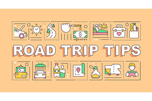 Road Trip Tips Word Banner