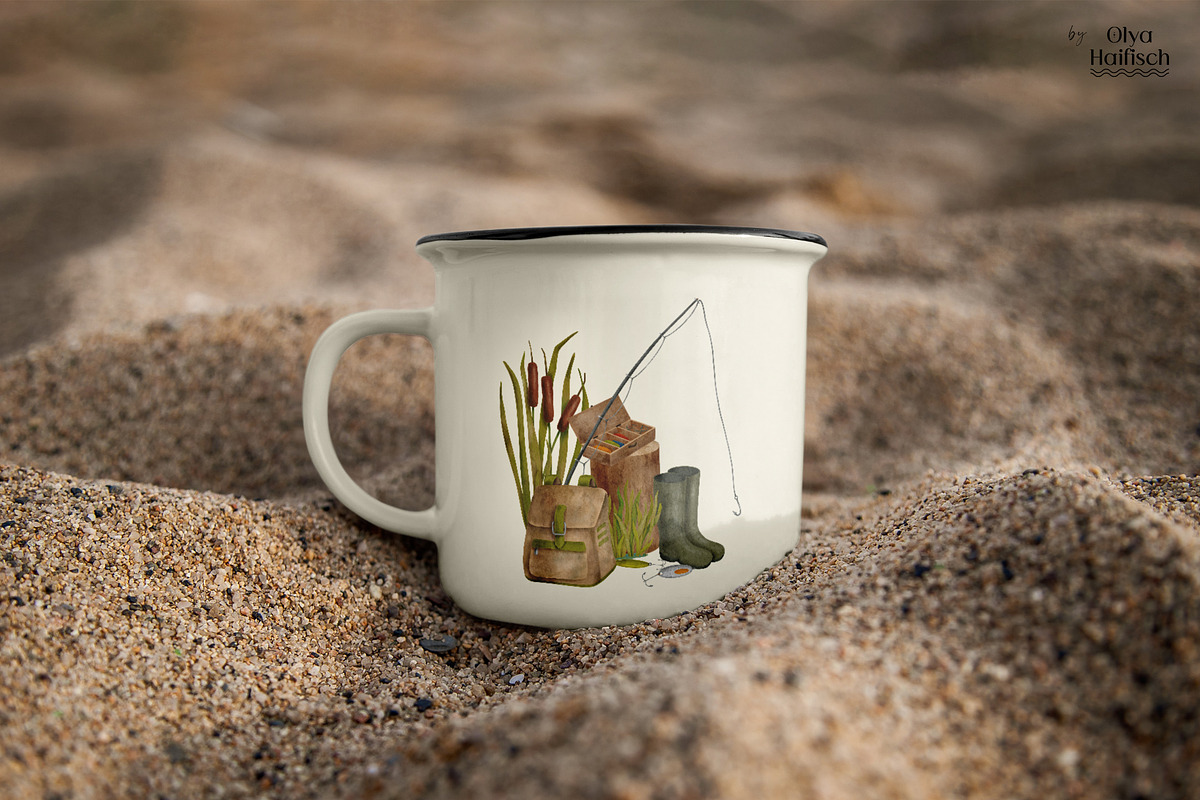 Watercolor Fishing Collection, an Object Illustration by Olya Haifisch (Photo 5 of 9)