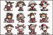 Farm Animals Christmas Clipart, an Animal Illustration by Sublimation Artist (Thumbnail 3 of 6)